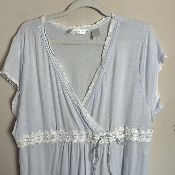 Eileen West Light Blue Cotton Blend Nightgown Size 2X - Picture 3 of 6
